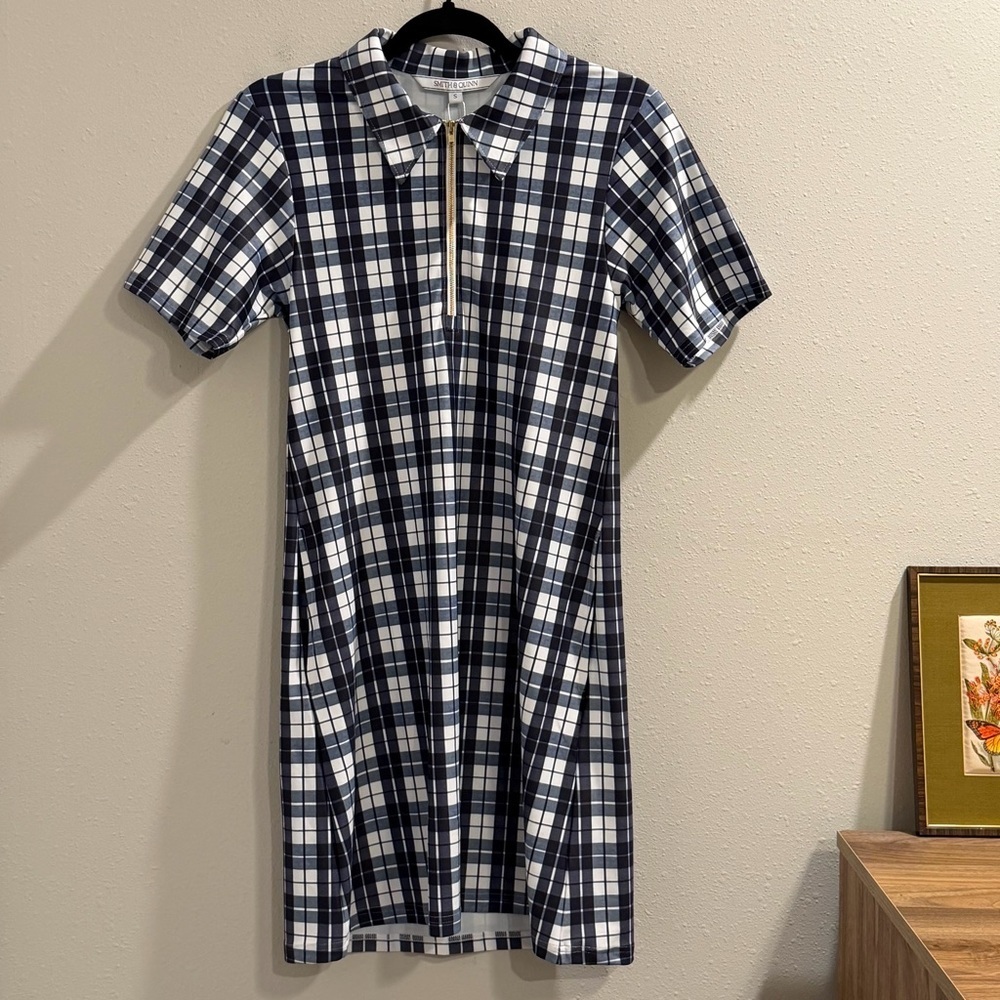 Smith & Quinn NWT Size Small Mariners Plaid Ottolie Mini Shift Dress Preppy - Picture 2 of 7
